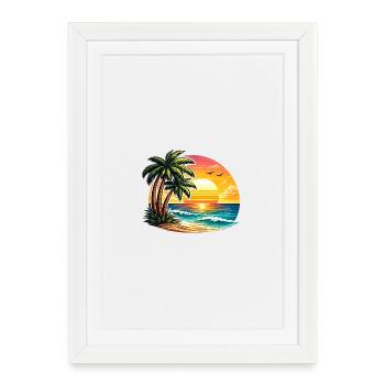 Palm Beach Sunset - Framed poster (27 × 37 cm) - white - Front