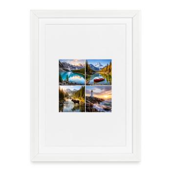 Collage des paysages naturels alpins - Affiche encadrée (27 × 37 cm) - blanc - Devant