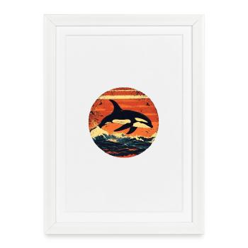 Killer whale - Framed poster (27 × 37 cm) - white - Front