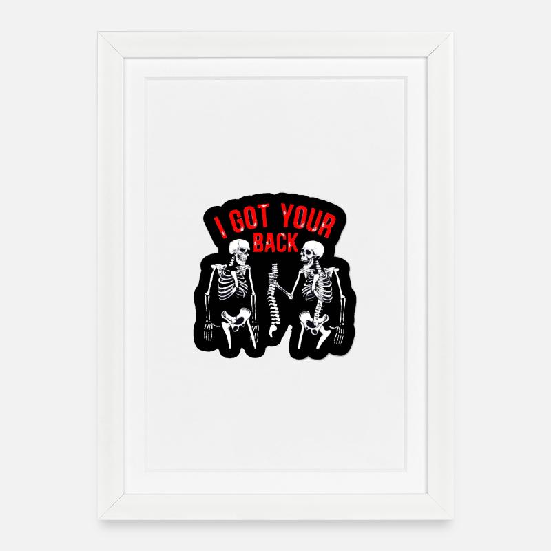 I Got Your Back Skeletons - Framed poster (27 × 37 cm) - white