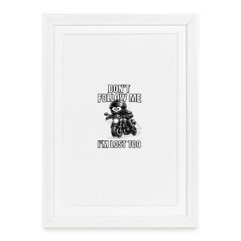 Caricature de moto de I’m Lost - Affiche encadrée (27 × 37 cm) - blanc - Devant