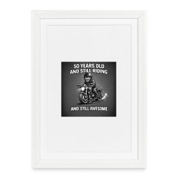 50 years old and further on the motorcycle - Framed poster (27 × 37 cm) - white - Front