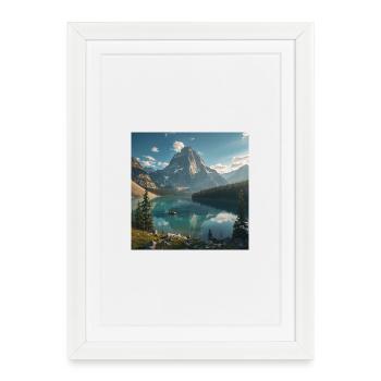 Majestic mountain lake in the forest - Framed poster (27 × 37 cm) - white - Front