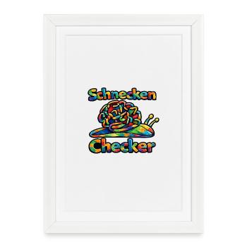 Schnecken Checker Regenbogen - Gerahmtes Poster (27 × 37 cm) - Weiß - Vorne