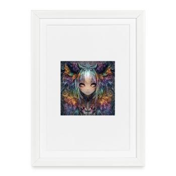 Federtraum Fabelwesen Porträt - Gerahmtes Poster (27 × 37 cm) - Weiß - Vorne