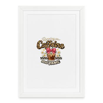 Coffee Panic Leopard Look - Framed poster (27 × 37 cm) - white - Front