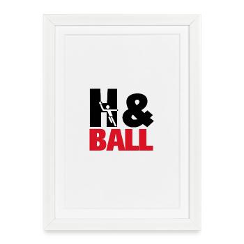 H&Ball par handballtrainer.de - Affiche encadrée (27 × 37 cm) - blanc - Devant