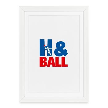 Graphismes sportifs de handball H&Ball - Affiche encadrée (27 × 37 cm) - blanc - Devant
