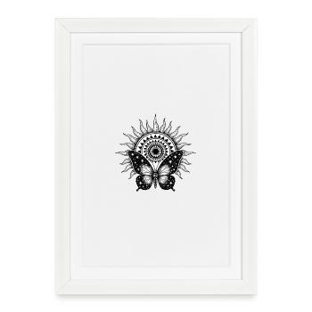 Sacred Sun – Cosmic Butterfly - Framed poster (27 × 37 cm) - white - Front