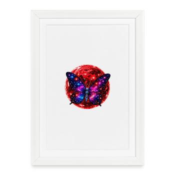 Red Planet Energy – Cosmic Butterfly - Framed poster (27 × 37 cm) - white - Front