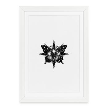 Cosmic Butterfly Compass - Framed poster (27 × 37 cm) - white - Front