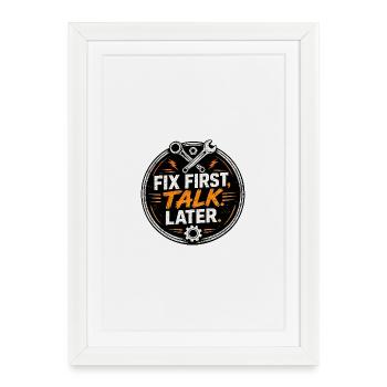 Réparer d’abord, parler ensuite – Mechanic Tee - Affiche encadrée (27 × 37 cm) - blanc - Devant