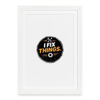 I Fix Things Mechanic Logo - Framed poster (27 × 37 cm) - white - Front