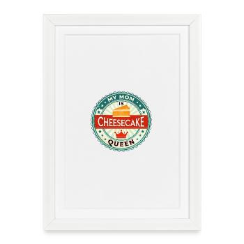 Cheesecake Queen Mom Badge - Framed poster (27 × 37 cm) - white - Front
