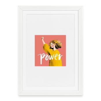 Power Woman Illustration - Framed poster (27 × 37 cm) - white - Front
