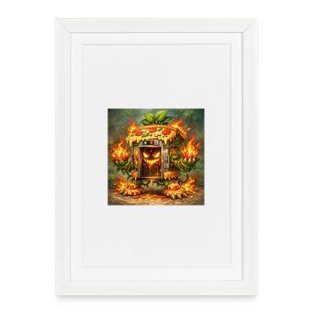 Monstre du Four à Feu à Pizza - Affiche encadrée (27 × 37 cm) - blanc - Devant