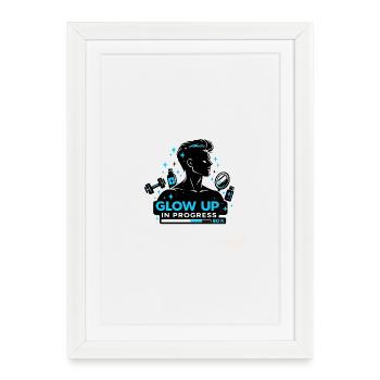 Glow Up Self Optimization Gym Skincare Saying - Framed poster (27 × 37 cm) - white - Front