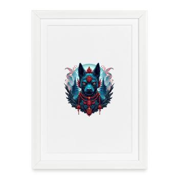 Éveil de la Bête du Temple - Affiche encadrée (27 × 37 cm) - blanc - Devant
