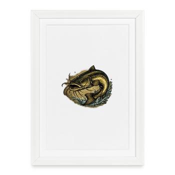 River Beast – Catfish Fury - Framed poster (27 × 37 cm) - white - Front