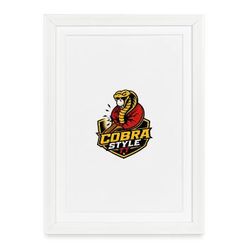 Cobra Style Table Tennis - Affiche encadrée (27 × 37 cm) - blanc - Devant
