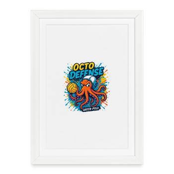OctoDefense Water-Polo - Affiche encadrée (27 × 37 cm) - blanc - Devant