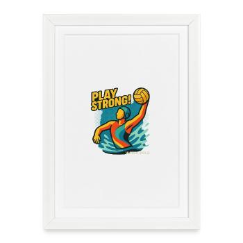 Polo Aquatique Puissance - Affiche encadrée (27 × 37 cm) - blanc - Devant
