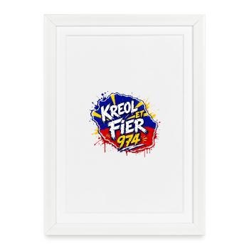 Kreol et Fier 974 - Affiche encadrée (27 × 37 cm) - blanc - Devant