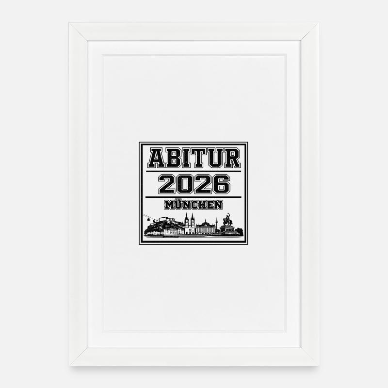 Abitur-2026-Muenchen - Gerahmtes Poster (27 × 37 cm) - Weiß