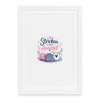 Stricken ist meine Auszeit - Gerahmtes Poster (27 × 37 cm) - Weiß - Vorne