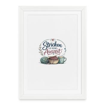 Stricken ist meine Auszeit - Gerahmtes Poster (27 × 37 cm) - Weiß - Vorne