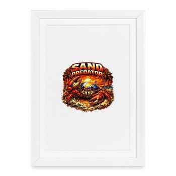 Prédateur de sable - Affiche encadrée (27 × 37 cm) - blanc - Devant