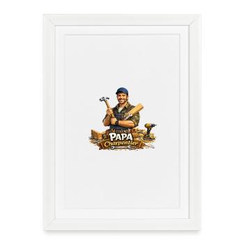 Papa Charpentier Bois et Outils - Affiche encadrée (27 × 37 cm) - blanc - Devant