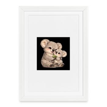 Maman Koala avec son bébé - Affiche encadrée (27 × 37 cm) - blanc - Devant
