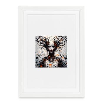 Ein Roboter in der Krone - Gerahmtes Poster (27 × 37 cm) - Weiß - Vorne