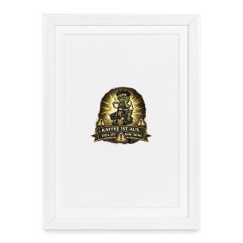 Kaffee Alarm Zombie Warnung - Gerahmtes Poster (27 × 37 cm) - Weiß - Vorne