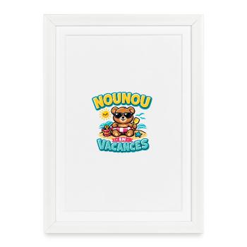 Nounou en Vacances Cadeau Humour - Affiche encadrée (27 × 37 cm) - blanc - Devant