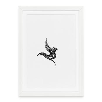 Stylized black steel wing - Framed poster (27 × 37 cm) - white - Front