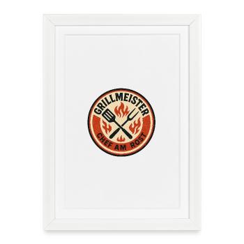 Grill Master Chef at the Grill Badge - Framed poster (27 × 37 cm) - white - Front