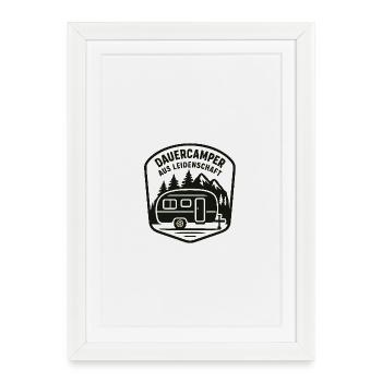 Dauercamper Leidenschaft Logo - Gerahmtes Poster (27 × 37 cm) - Weiß - Vorne