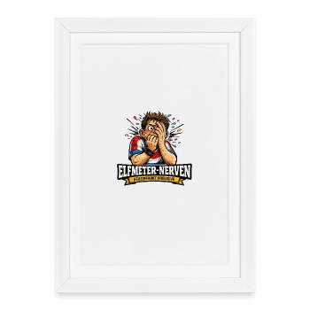 Elfmeter-Nerven – Herzinfarkt inklusive - Gerahmtes Poster (27 × 37 cm) - Weiß - Vorne