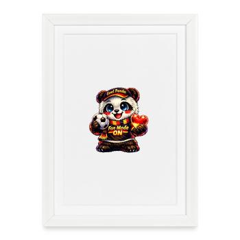 🐼 Coupe du monde Panda Allemagne – Mode Fan ACTIVÉ ⚽🔥 - Affiche encadrée (27 × 37 cm) - blanc - Devant