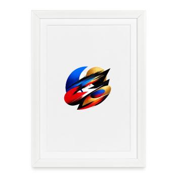 Abstract Energy Flow | Modern Art Design - Framed poster (27 × 37 cm) - white - Front