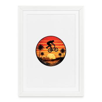Sunset BMX Jump Circle - Framed poster (27 × 37 cm) - white - Front
