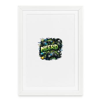 Gamer Nerd Neon Graphic - Framed poster (27 × 37 cm) - white - Front