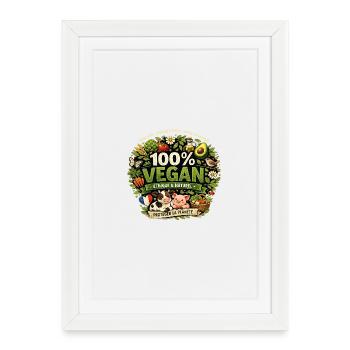 100% Vegan Ethique et Naturel - Affiche encadrée (27 × 37 cm) - blanc - Devant
