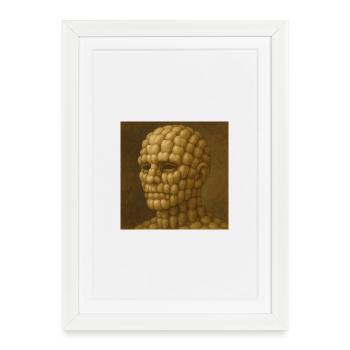 Head of Teeth – Surreal Sculpture - Framed poster (27 × 37 cm) - white - Front