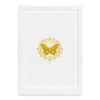Papillon totem metatron  - Affiche encadrée (27 × 37 cm) - blanc - Devant