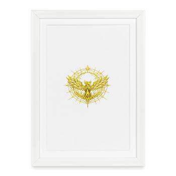 Phoenix Totem Metatron Doré  - Affiche encadrée (27 × 37 cm) - blanc - Devant