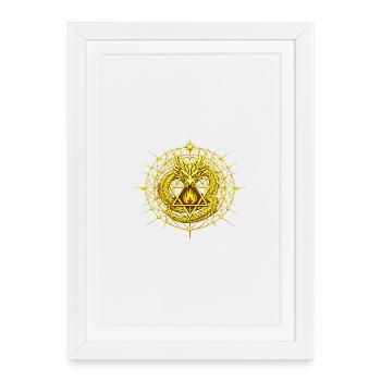 Golden Metatron Totem Dragon - Framed poster (27 × 37 cm) - white - Front
