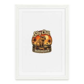 Stay Chill Bear on Skateboard - Framed poster (27 × 37 cm) - white - Front